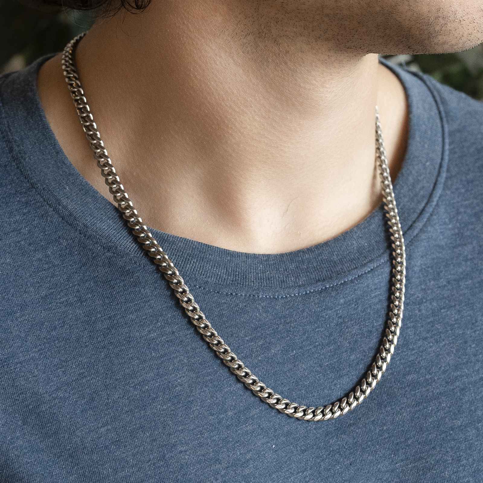 Cuban Link Chain White Gold 6mm