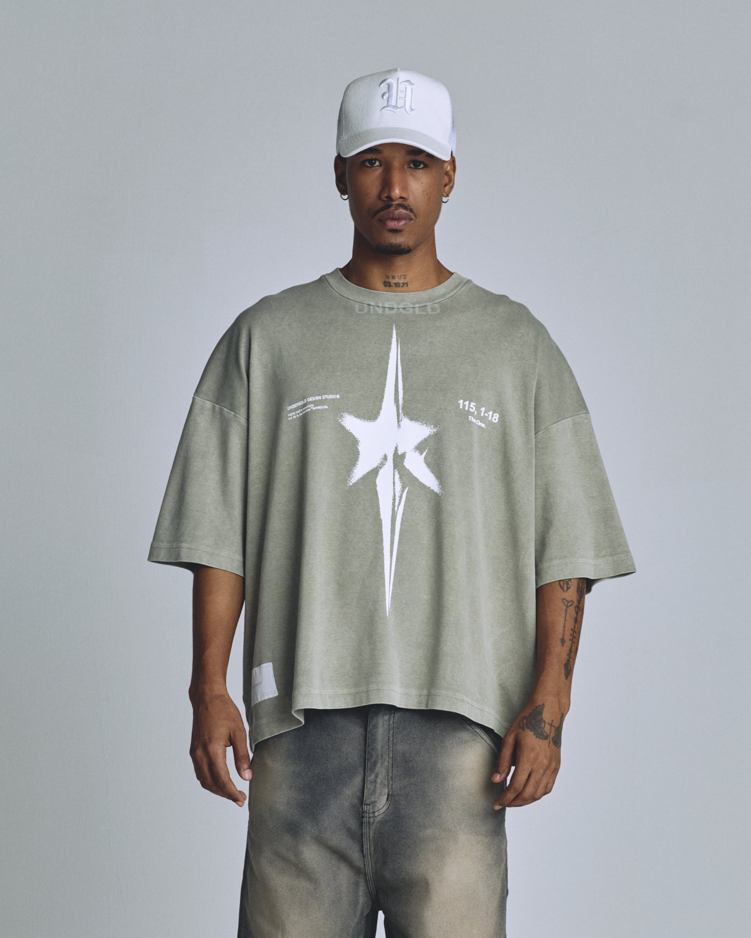 The One Star Boxy Fit Tshirt Vintage Green
