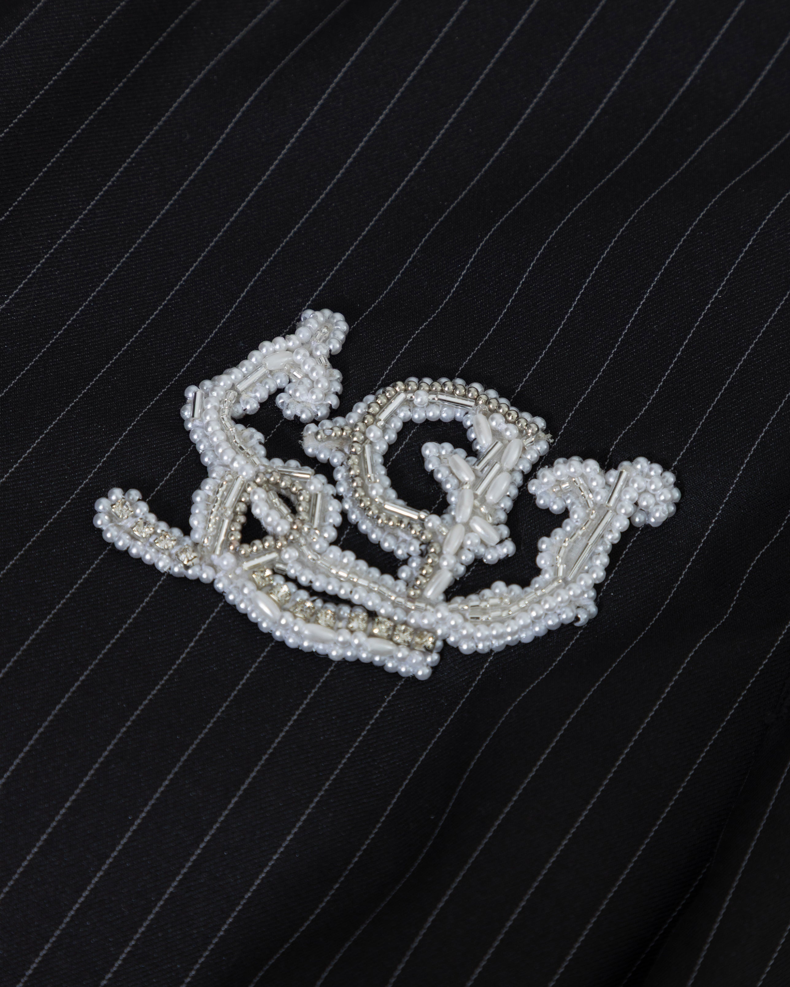 The Path Monogram Barrel Trouser Black / Chalk Line