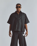 The Path Monogram Boxy Fit Shirt Black / Chalk Line