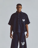 The Path Monogram Boxy Fit Shirt Blue