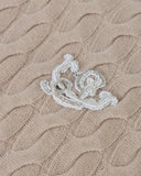 The Path Monogram Cable Knit Crewneck Cream