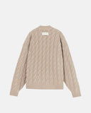 The Path Monogram Cable Knit Crewneck Cream