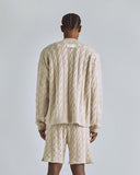The Path Monogram Cable Knit Crewneck Cream