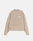The Path Monogram Cable Knit Crewneck Cream