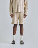 The Path Monogram Cable Knit Short Cream