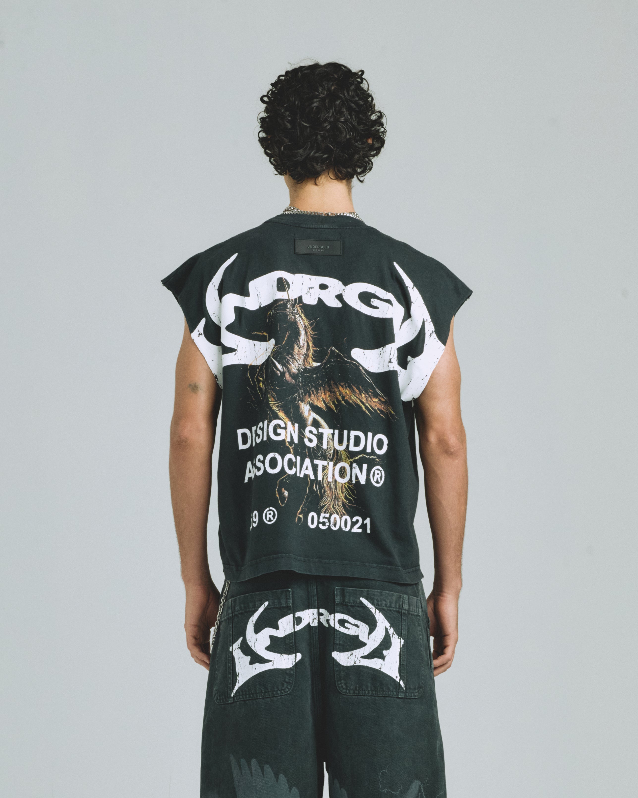 Thunder Rider Pegasus Sleeveless Tshirt Vintage Black