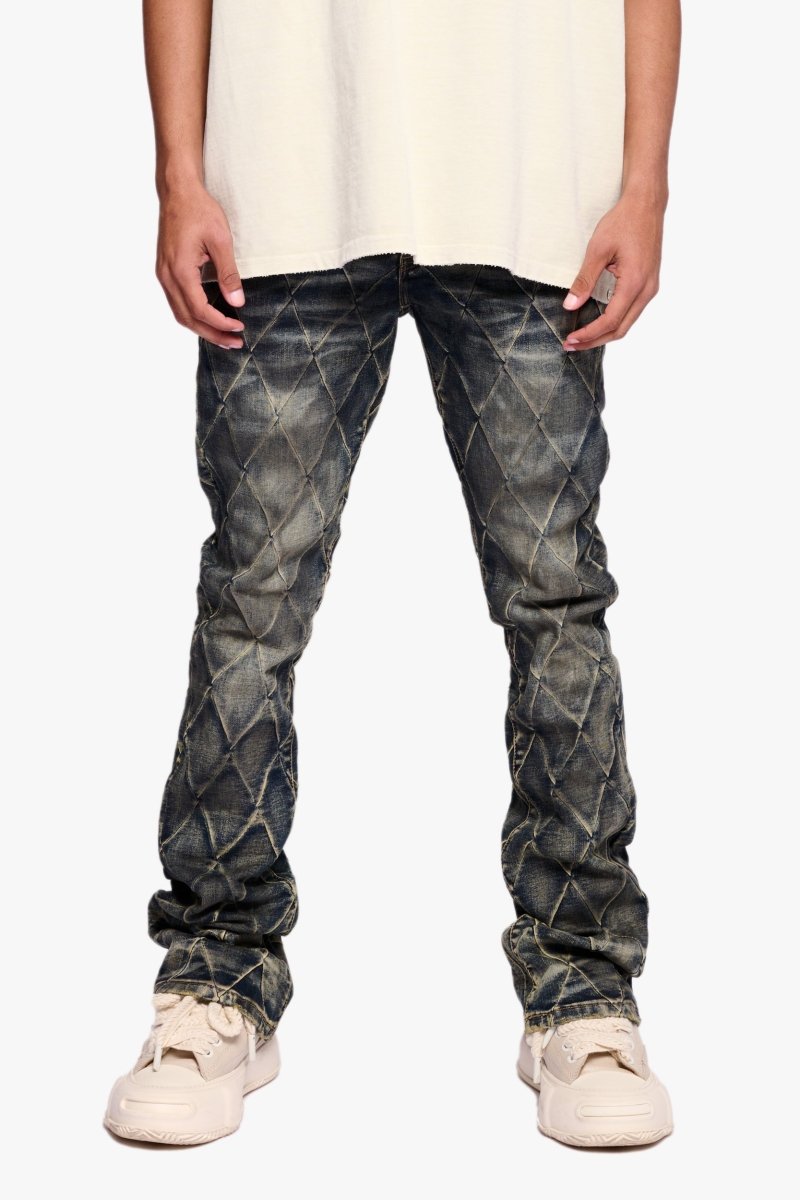 Tire Stacked Flare Jean Blue Vintage