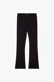 Tire Stacked Flare Jean Jet Black