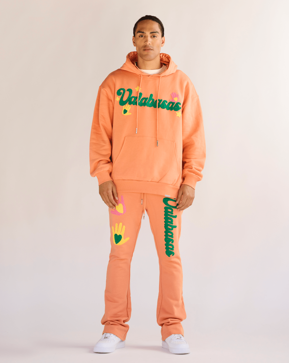 "TOUCHSTONE" FLEECE SET PEACH/YELLOW