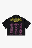 "TOUR" CROP BUTTON DOWN BLACK/YELLOW