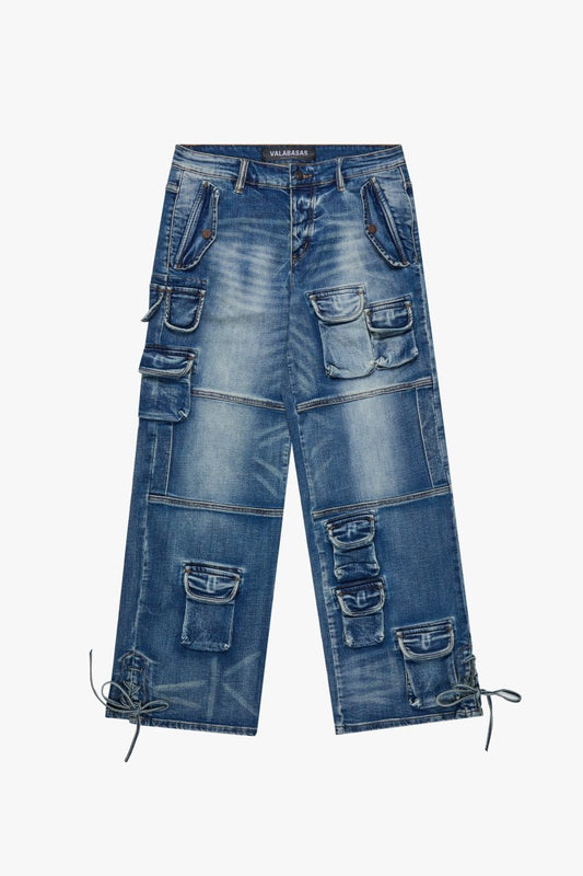 "TROOPER" BAGGY DENIM JEAN BLUE WASH