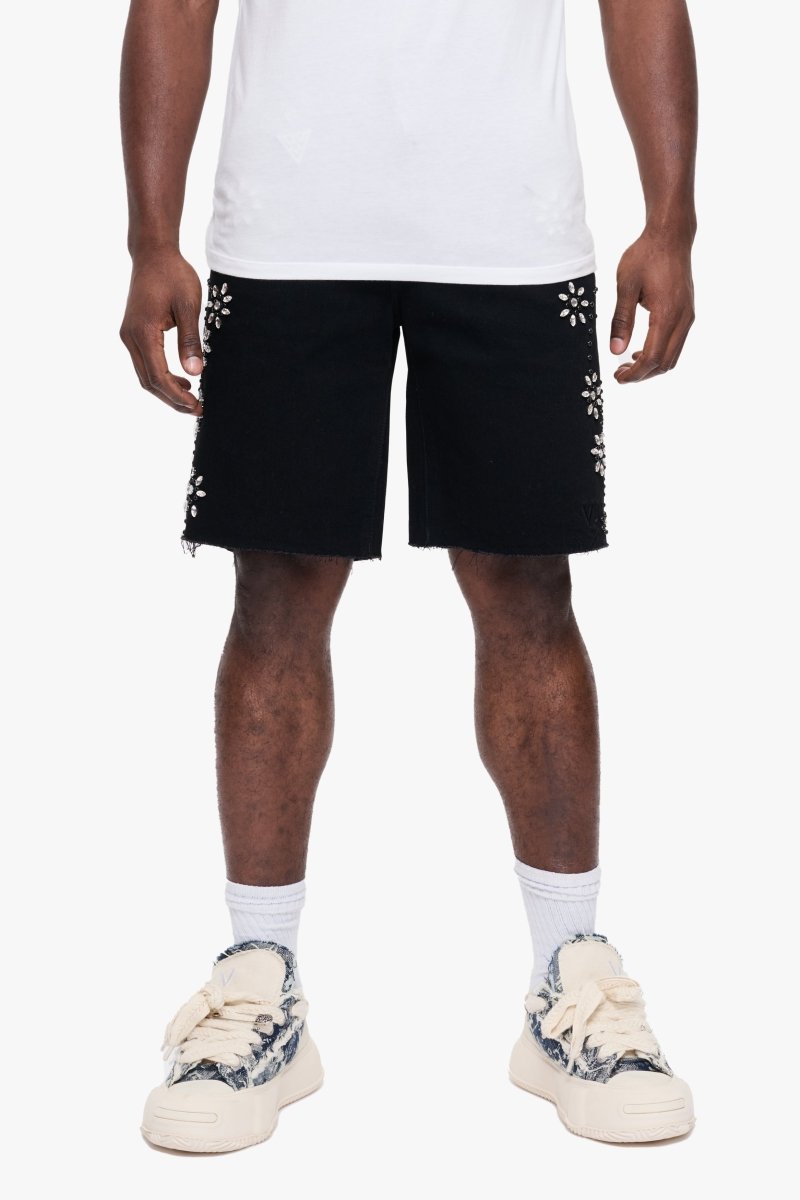 Turning Denim Shorts Jet Black