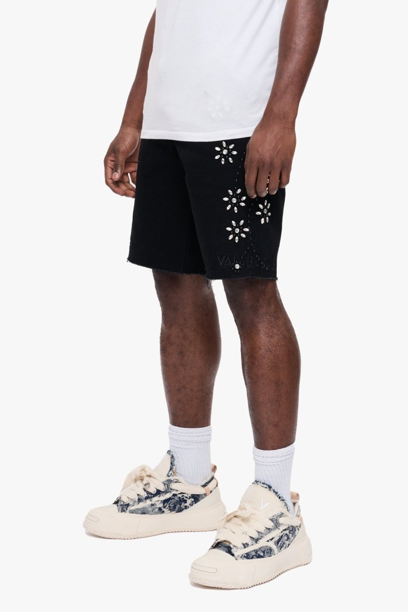 Turning Denim Shorts Jet Black