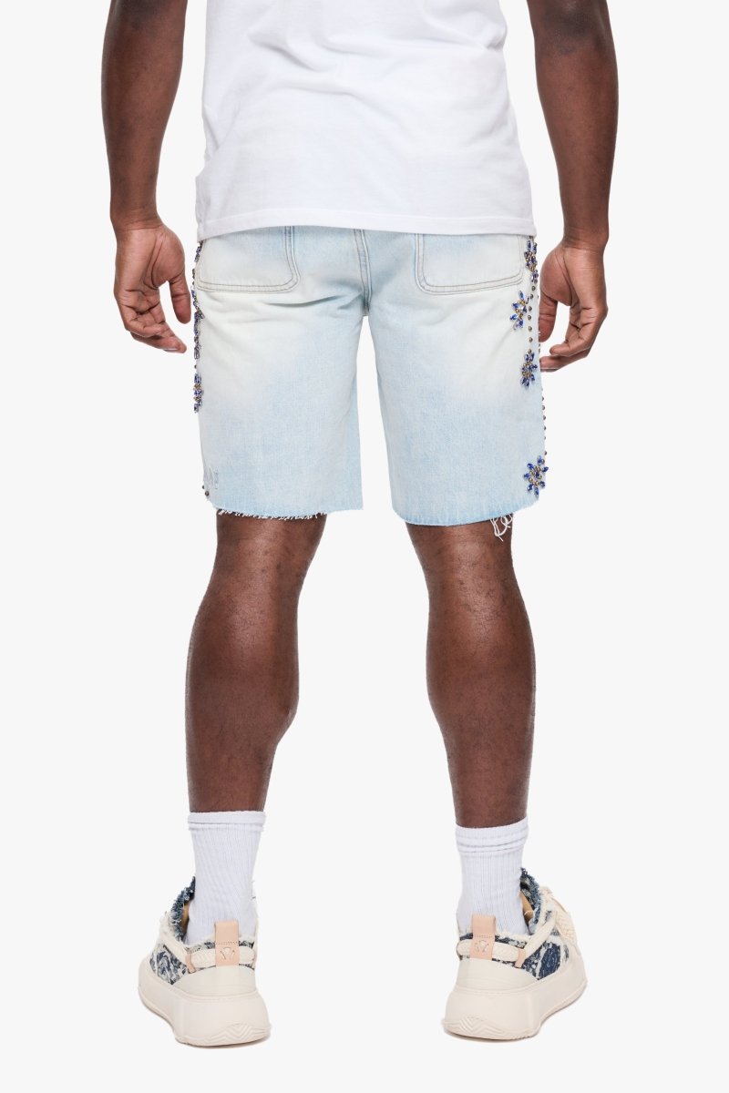 Turning Denim Shorts Light Wash