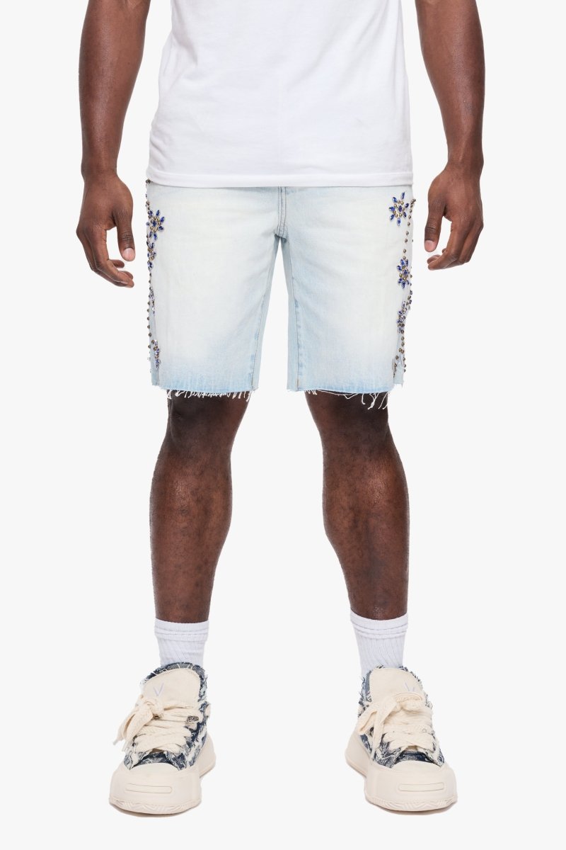 Turning Denim Shorts Light Wash