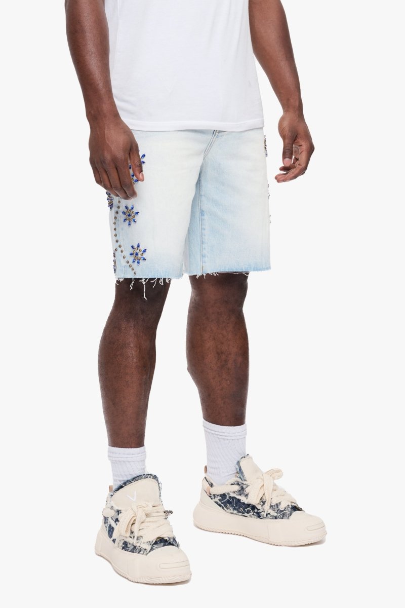 Turning Denim Shorts Light Wash