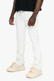 Twisted Denim Jean Stacked White