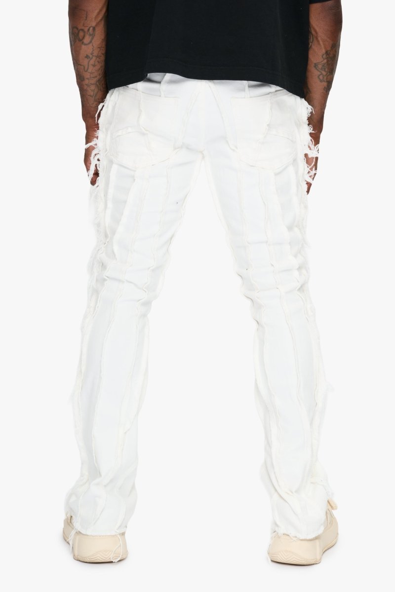 Twisted Denim Jean Stacked White