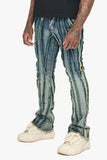 Twisted Stacked Denim Blue Green wash