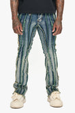 Twisted Stacked Denim Blue Green wash