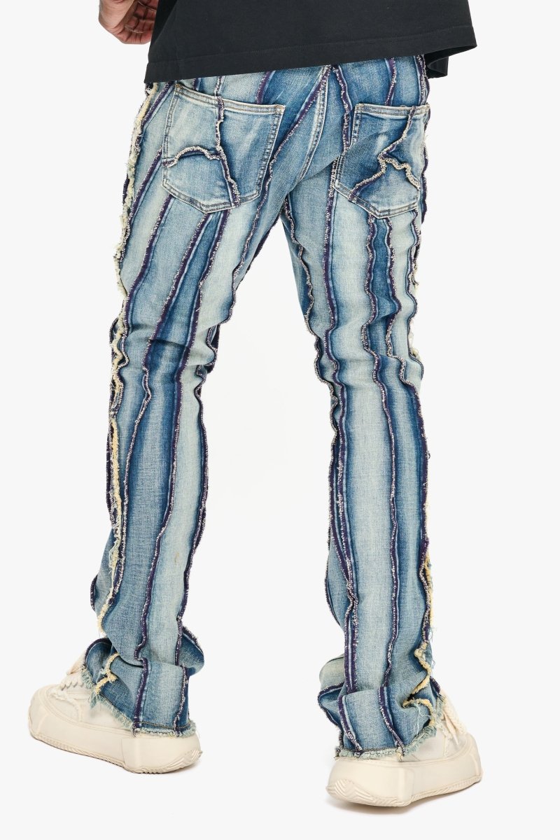 Twisted Stacked Denim Blue Wash