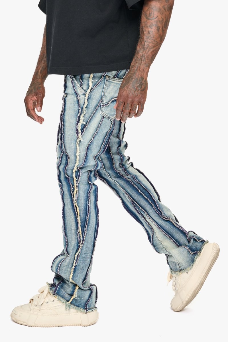 Twisted Stacked Denim Blue Wash