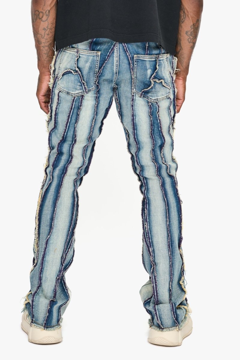 Twisted Stacked Denim Blue Wash
