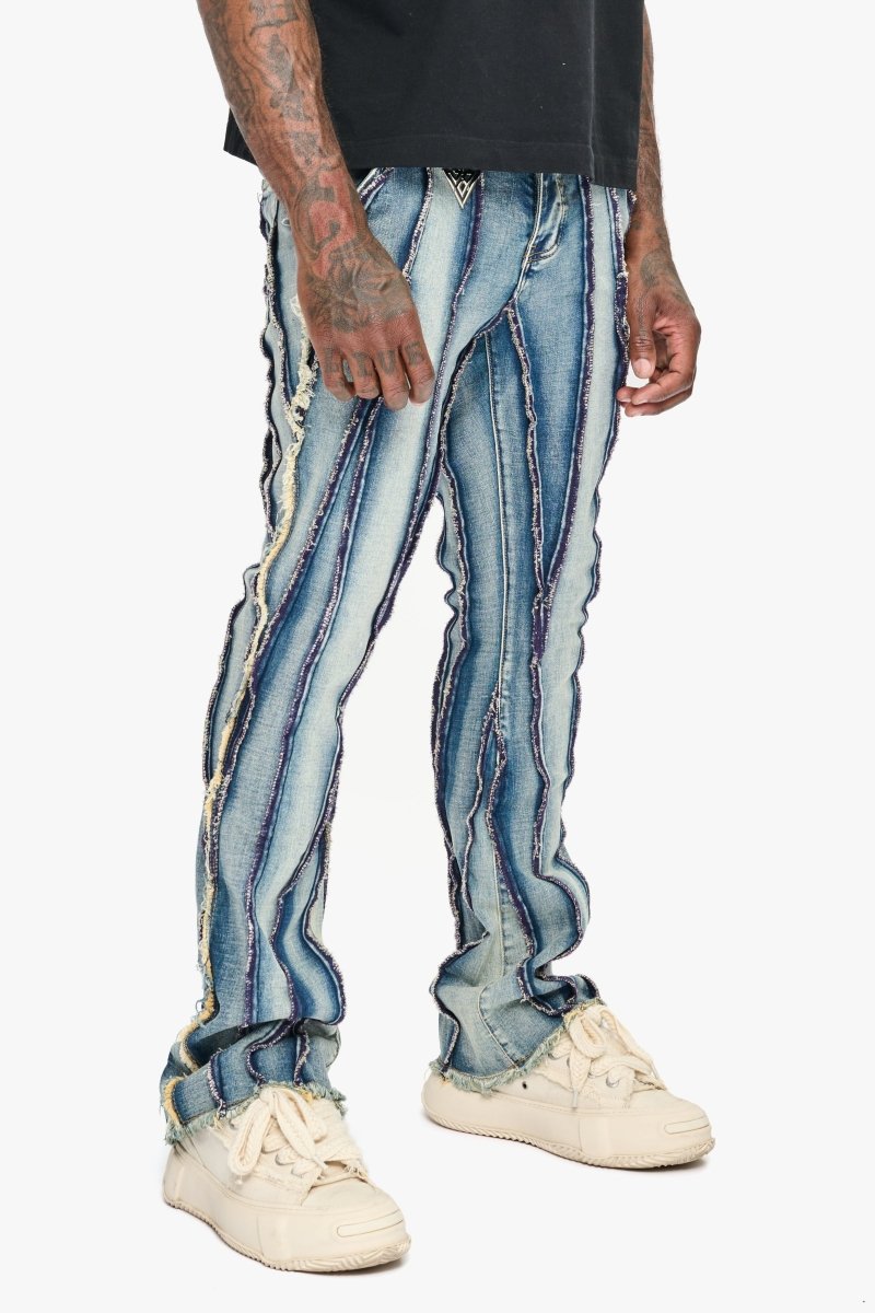 Twisted Stacked Denim Blue Wash