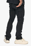 Twisted Stacked Denim Jeans Black