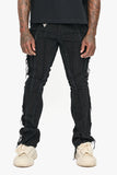 Twisted Stacked Denim Jeans Black