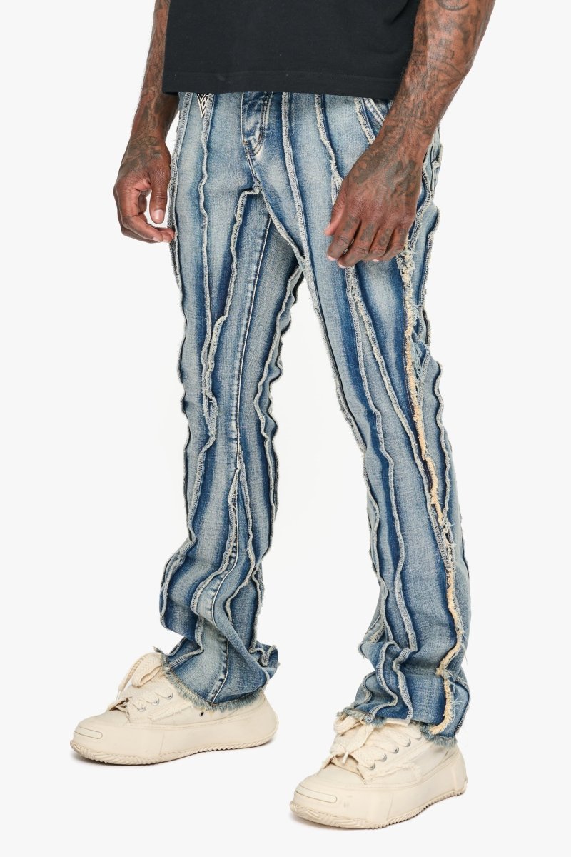 Twisted Stacked Denim Light Blue Wash