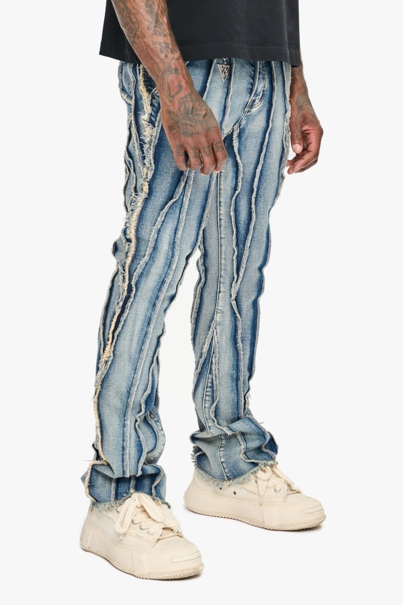 Twisted Stacked Denim Light Blue Wash