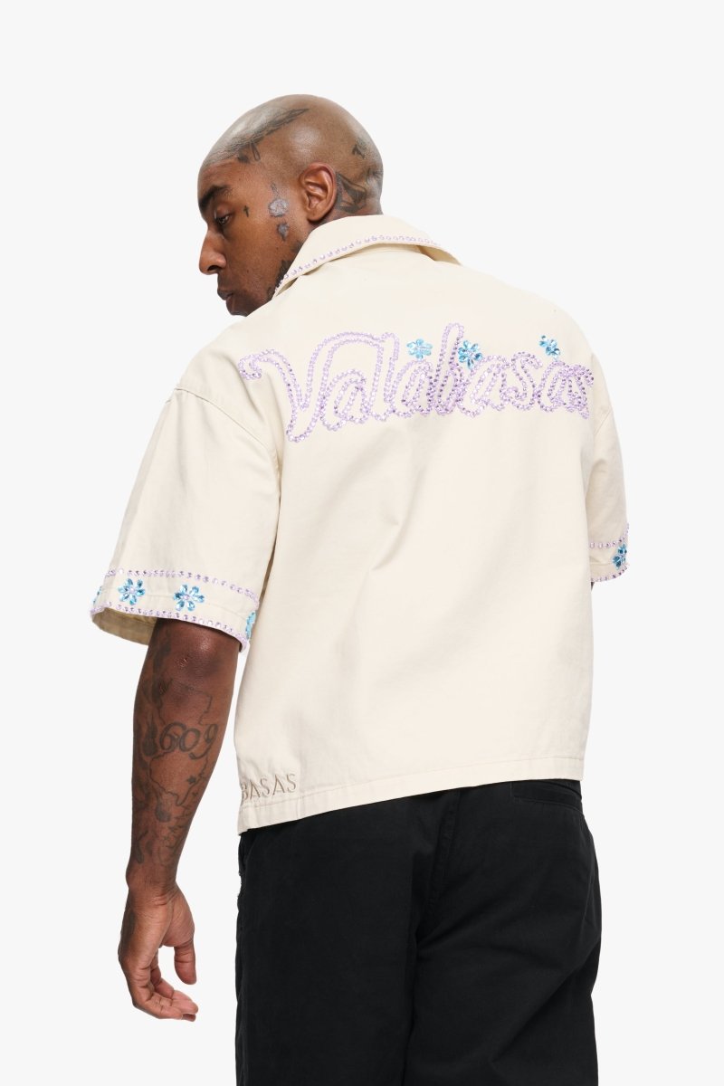 Under Pressure Cropped Button Down Cream