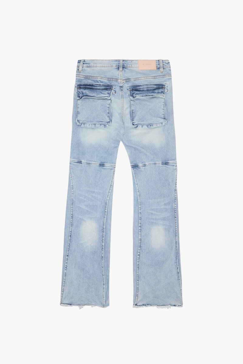 "UTILITY" STACKED FLARE JEAN LIGHT BLUE