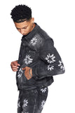 “V ART” JACKET BLACK WASHED