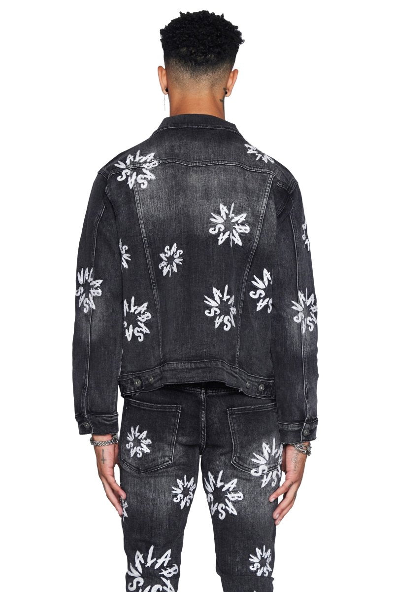 “V ART” JACKET BLACK WASHED