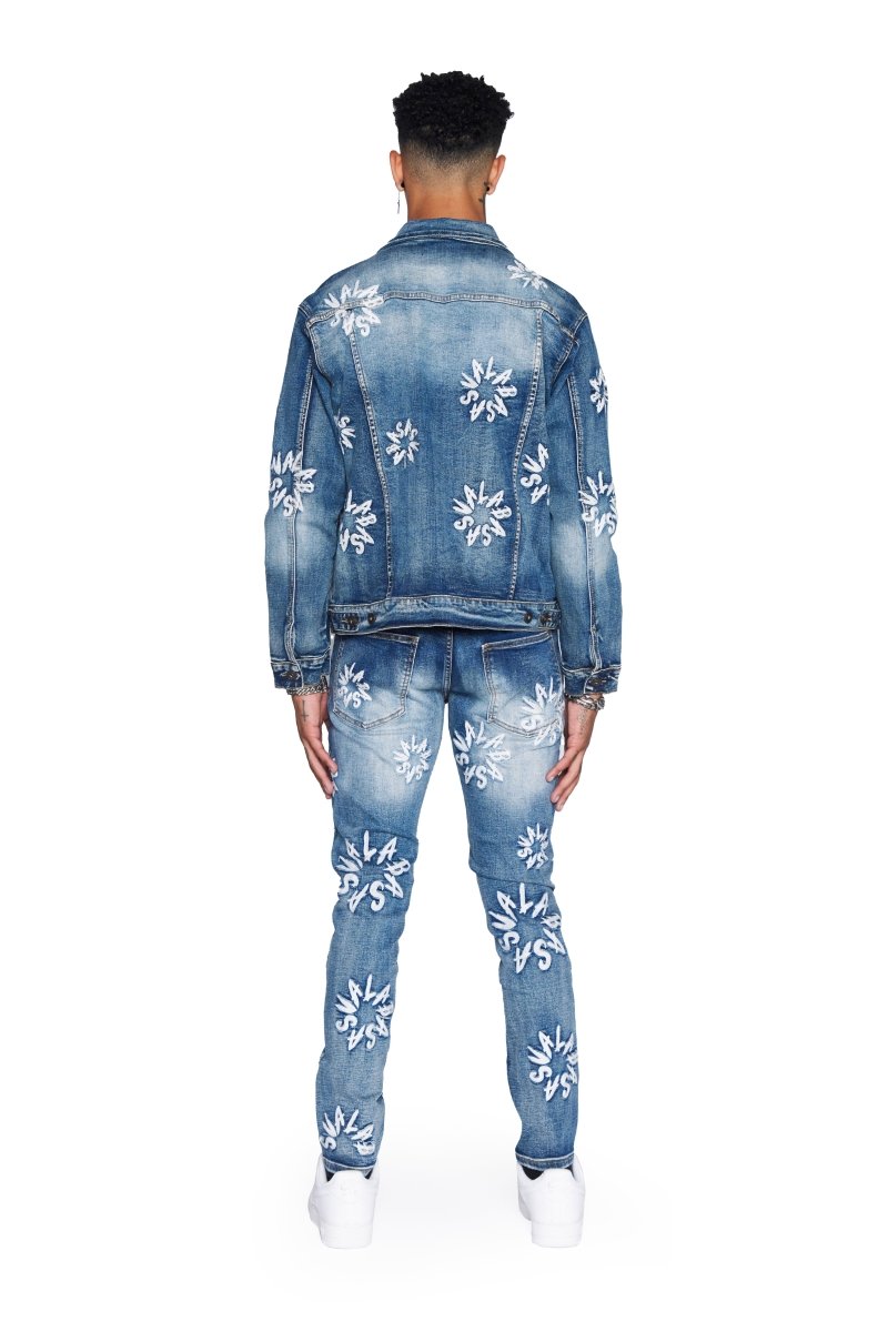 “V ART” JACKET LT BLUE WASHED
