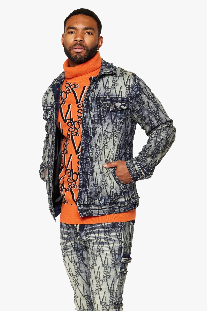 "V-INK" JACKET BLACK BLUE