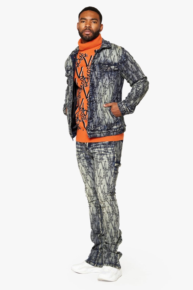 "V-INK" JACKET BLACK BLUE