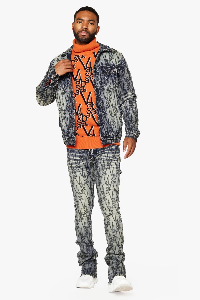 "V-INK" JACKET BLACK BLUE