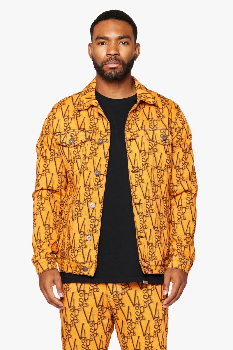 "V-INK" JACKET BLACK ORANGE