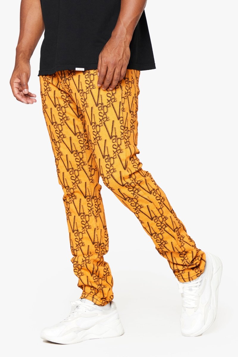 "V-INK" SKINNY JEAN BLACK ORANGE