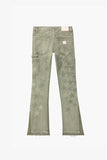"V-STARS”  STACKED FLARE JEAN OLIVE GREEN