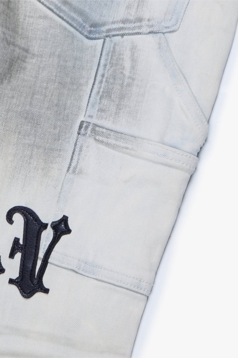 "VALOR" STACKED JEAN LT BLUE WASH