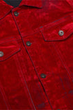 "VERDANT" SUEDE JACKET RED
