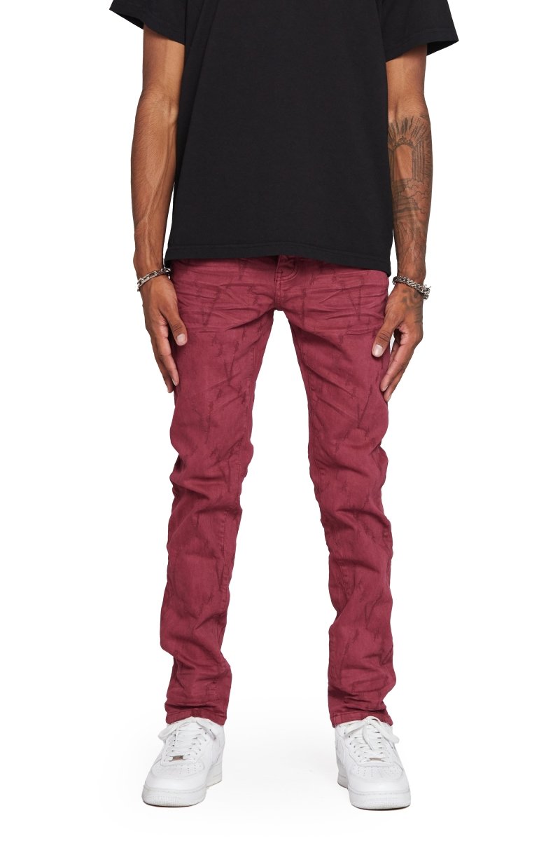 “VLOVE” SKINNY JEAN BURGUNDY