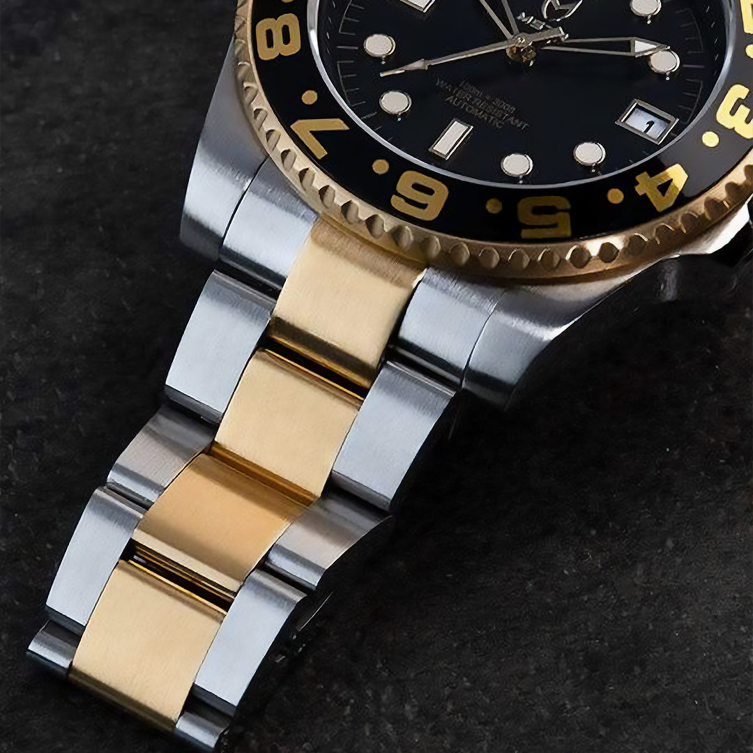 VO105SS - AUTO VOYAGER SILVER / BLACK & GOLD / SS BAND