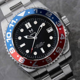 VO107SS - AUTO VOYAGER SILVER / BLUE & RED / SS BAND