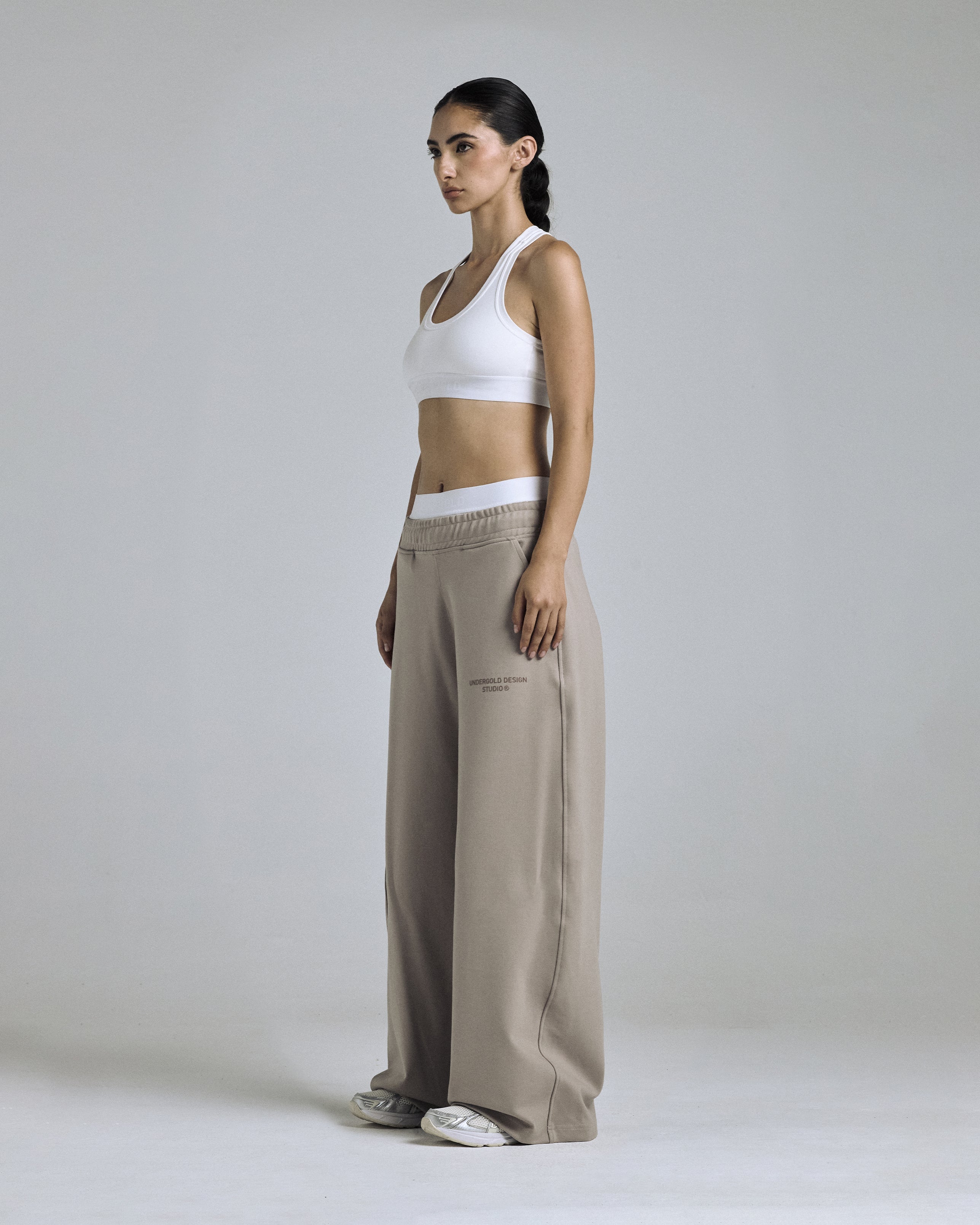 W Basics Wide Straightpants Sand